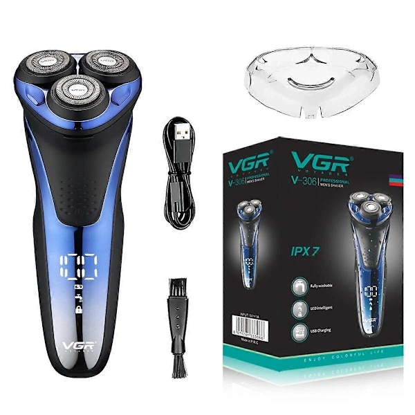 VGR Rakapparater Professionell Rakapparat Vattentät Skäggtrimmer Uppladdningsbar Sladdlös Elektrisk Bärbar Rakmaskin för Män V-306-Xin with box