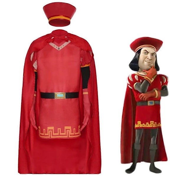 2024 Shrek Lordi Farquaad Cosplay-asu Vihreä Hirviö Farquaad Viitta Yhtenäinen Puku Aikuisten Miehille Halloween Karnevaali Roolipelaaminen Vaatteet-Xin XL