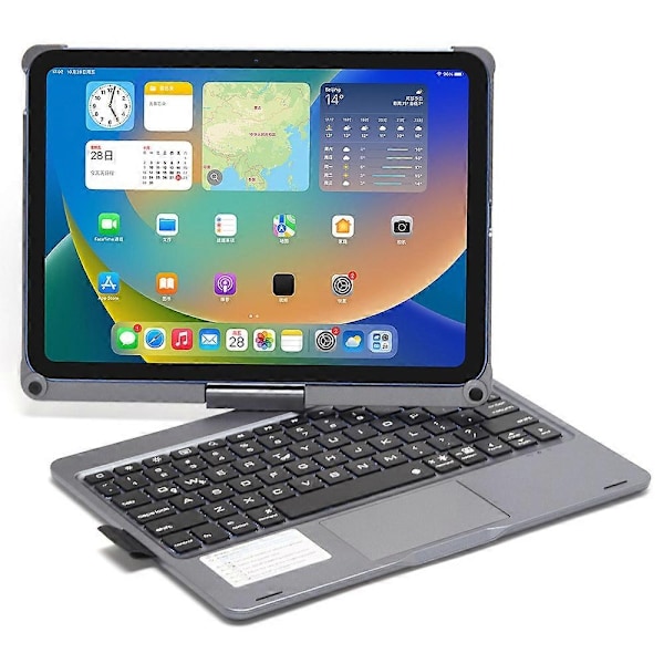 för iPad 10.9 (2022) Trackpad Bakgrundsbelyst Tangentbord med Tablet Fodral-Xin Grey