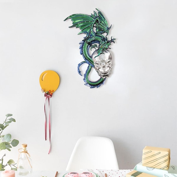 3D Stor Drage Silikoneforme Flyvende Drage Resin Forme Dyr Epoxy Forme Krystal Statue Fremstilling Forme til DIY Kæmpende Drager Væg-xindaren skull with dragon
