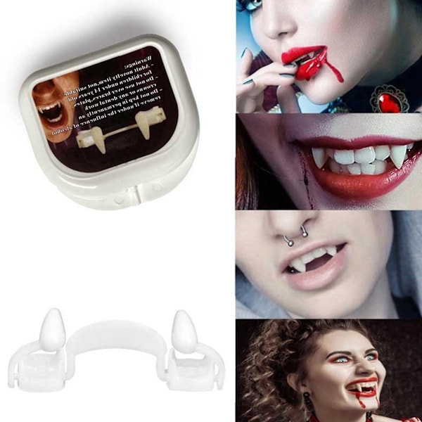 3 Par Retraktable Vampyrtann for Utvidende Halloween-Tann Varulv Cosplay Braces, Retraktable Vampyrfanger Horror Party Vampyrtann-Xin