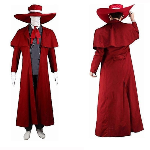 Anime Hellsing Alucard Vampyrjæger Skræddersyet Cosplay Kostume Ultimate Halloween Unisex Fuld Sæt-c-Xin L