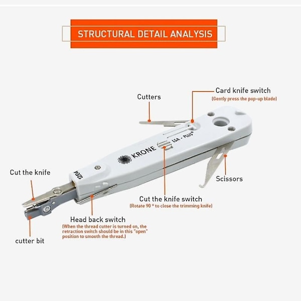 KRONE LSA-Plus Punch Down -kaapeli työkalu anturiverkon LAN-lyöntityökalulla RJ11 RJ45 Cat5-Xin