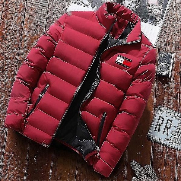 Männs Padderad Kappa Medellång Tjock Dunjacka Vinter Varm Kappa Slim Fit-Xin Black Green 3X