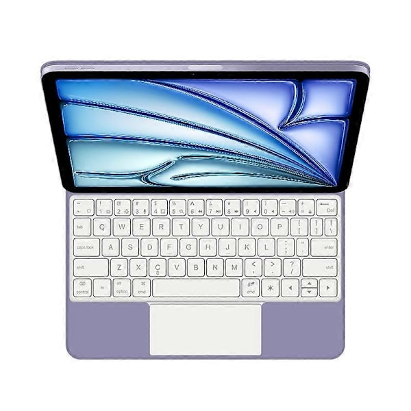 Kelluva magneettinen Bluetooth-näppäimistökotelo Multi-touch -kosketuslevyllä iPad Air 13 (2024) (M2) - Pu-Xin Purple