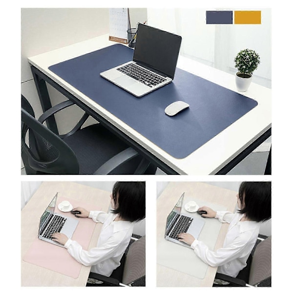 Computer Musemåtte Stor Skridsikker Tyk PVC Vandtæt Bærbar Foldbar Ensfarvet Laptop Gaming Musemåtte Computertilbehør - xindaren Blue-Pink L