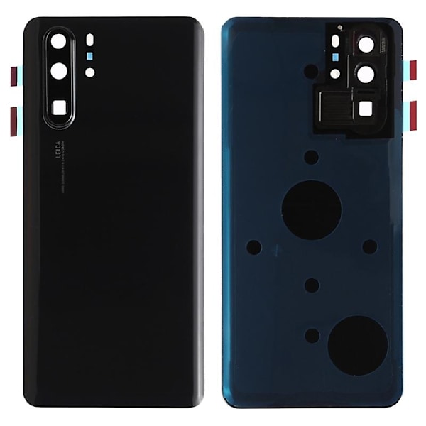 til Huawei P30 Pro Batteri Cover med Klæbemærke+Kameraglas Cover - Sort-Xin Black