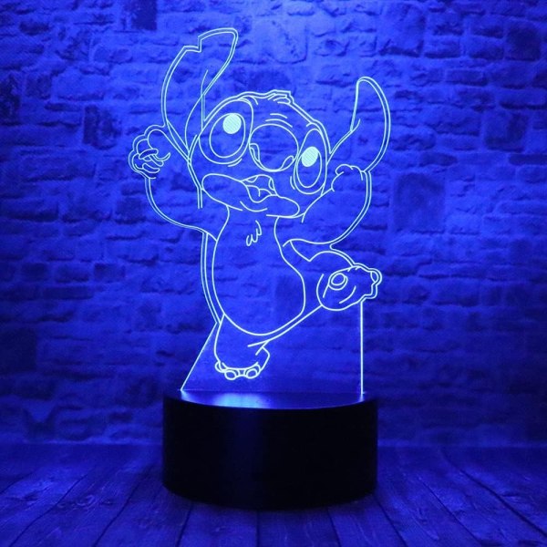 Lilo Stitch Lampa Cartoon Söta Stitch Figur Vänner 3D LED-Xin