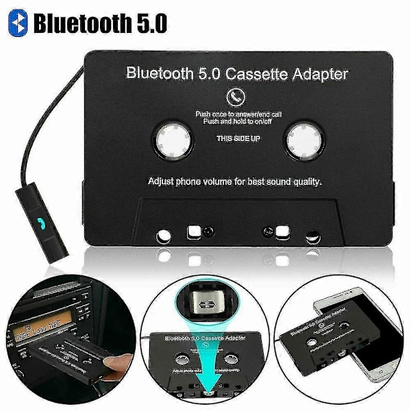 Auton audio Bluetooth kasettisoitin Bluetooth 5.0 kasetti Aux -sovitin - xindaren