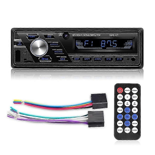 Bilradio 12v/24v Bil/lastebilradio Bluetooth 1din Bil Stereospiller Telefon Aux Iso Grensesnitt Mp3 Fm/usb/radio Fjernkontroll-xindaren