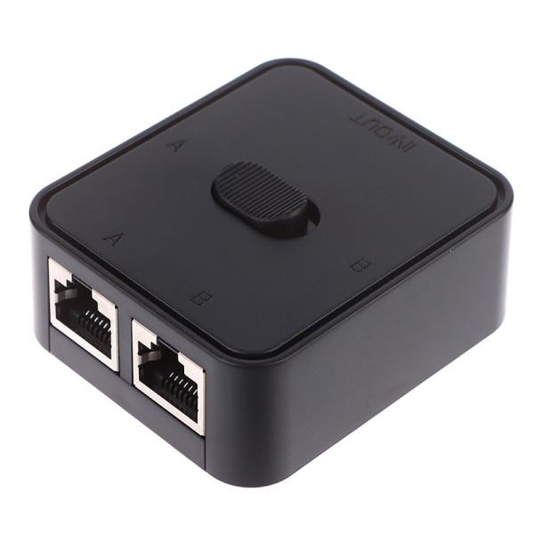 2-porters Gigabit nettverksbryter RJ45 CAT 5/6 LAN HUB nettverksbryter svart-Xin Black one size