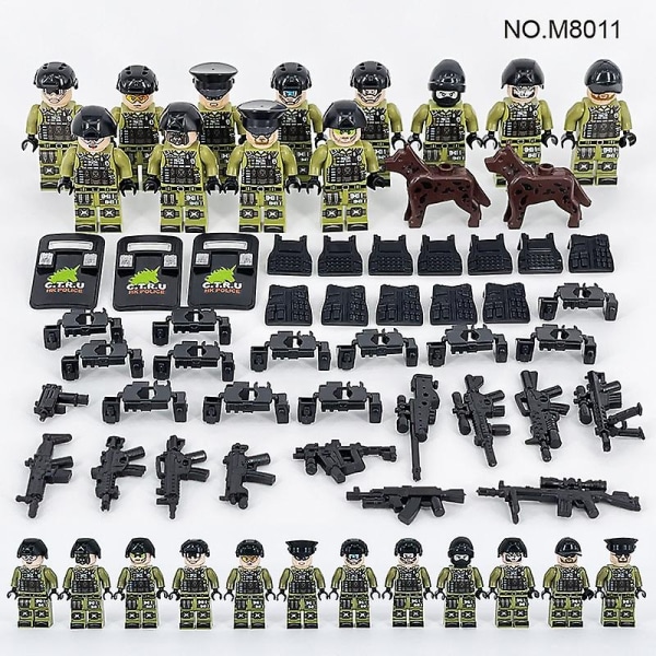 Militærserie Byggeleker 12 minifigurer-Xin