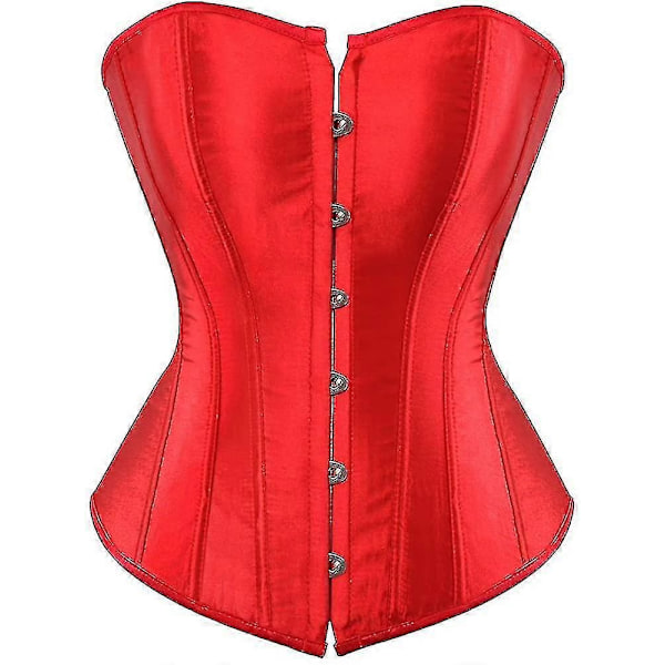 Naisten Bustier-korsetti Yläosa Seksikäs Alusvaatesetti Musta Satiini Vyötärön Kiristäjä-Xin Red Large