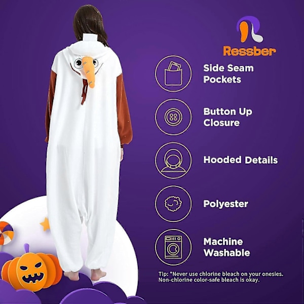 Voksen Onesie Pyjamas Dyr Onesie Halloween Kostume Julepyjamas Onesie-Xin Olaf Medium