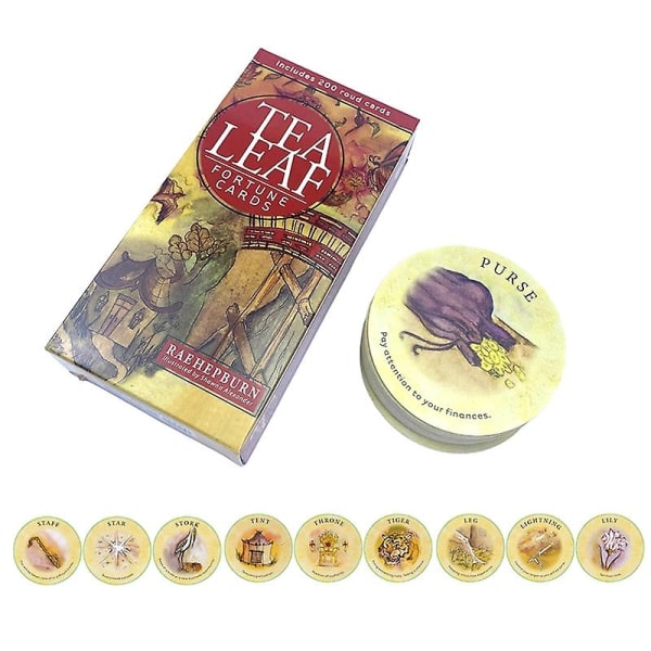 Tea Leaf Fortune Card Tarot Oracle Card Family Party Brädspel Fate Divination (FMY)-Xin Multicolor
