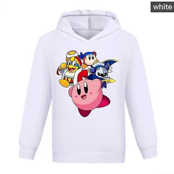 Ny Kirby Pojkar Flickor Casual Hoodie Barn Långärmad Tröja med huva Toppar Present-xindaren White 4-5Years