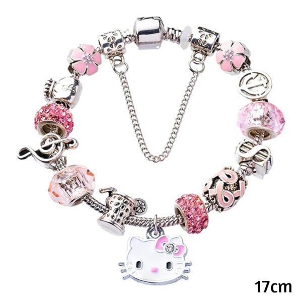 Hello-Kitty hängande armband Snygga oregelbundna pärlor Handledstillbehör för dagligt bruk Cat Head-Xin Cat Head 17cm