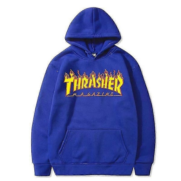 Thrasher Tröja Flame Sweatshirt Casual Topp Mode Print Hoodie | Fruugo Au-Xin Blue XL