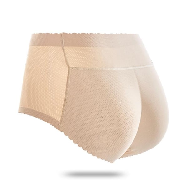 Kvinnors Vadderade Underkläder, Sömlösa Butt Lifter Hip Enhancer Byxor, Hip Pad Shapewear-Xin Beige mid-waist M