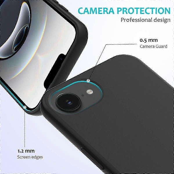 Yhteensopiva iPhone 16e -kotelon kanssa, pudotuksenkestävä nestemäinen silikoni pehmeällä vuorauksella varustettu takakuori - Vihreä-xindaren Black