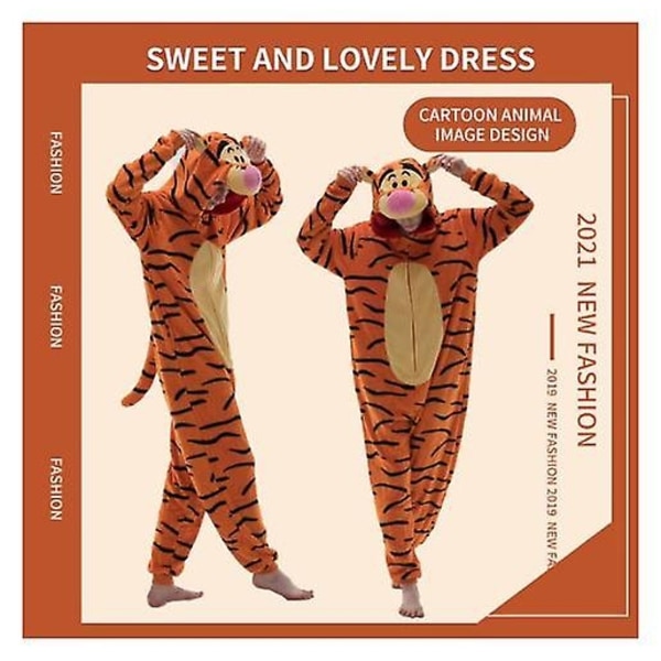 Cosusket Snug Fit Unisex Aikuisten Onesie-Pyjamat - Xin Tigger 85cm