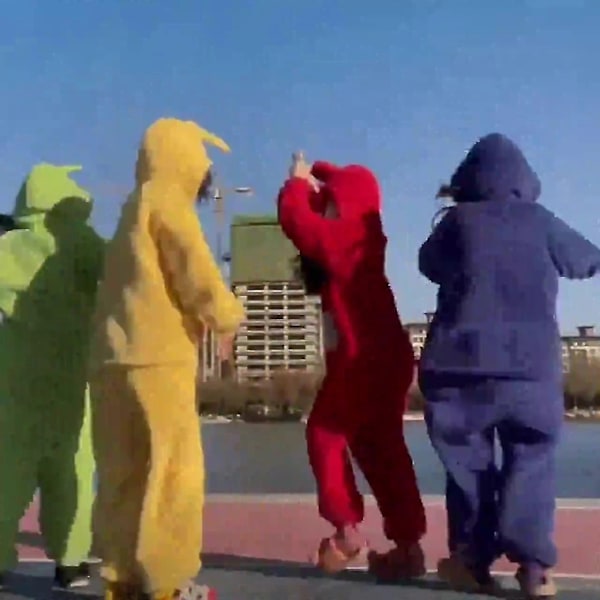Ny Teletubbies Kostym Vuxna Lala Tinky Winky Onesies Cosplay Julpyjamas Pyjamas Halloween Djursovkläder Jumpsuit-Xin Dipsy Teletubbies Adult M