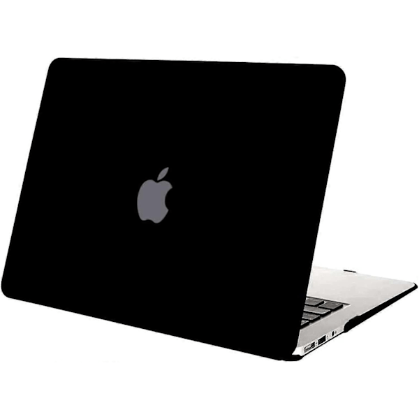 Kompatibel med MacBook Air 13 tommer etui (Modeller: A1466 & A1369, Ældre version 2010-2017 udgivelse), Beskyttende hårdt plastik etui, Sort-Xin