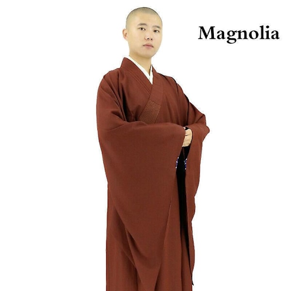 Män Shaolin Buddhistisk Munk Klänning Meditation Haiqing Robe Kung Fu Dräkt Unisex-Xin Magnolia 42