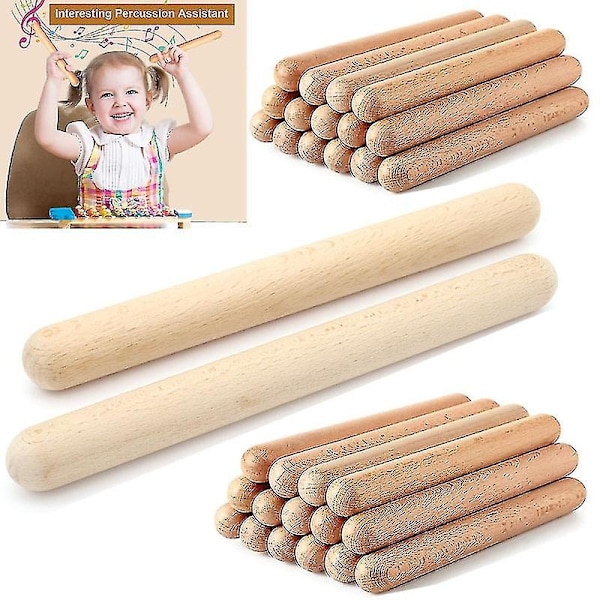 Kids Rhythm Sticks Music Lummi Sticks Classical Wood Claves Musical Percussion Inst 8 Inch-Xin 2pcs