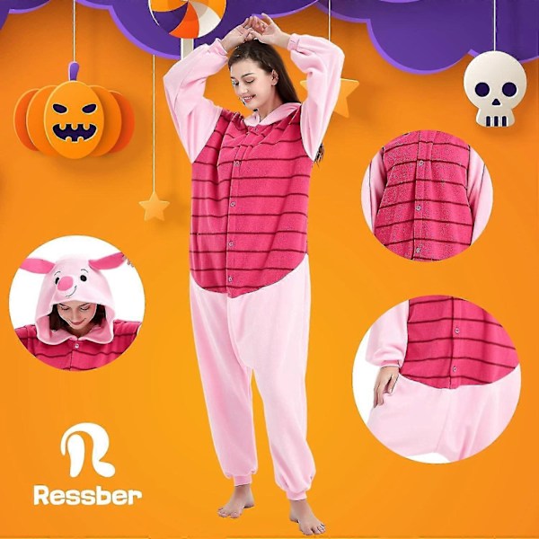 Voksen Onesie Pyjamas Dyr Onesie Halloween Kostyme Jul Pyjamas Onesie-Xin Piglet X-Large