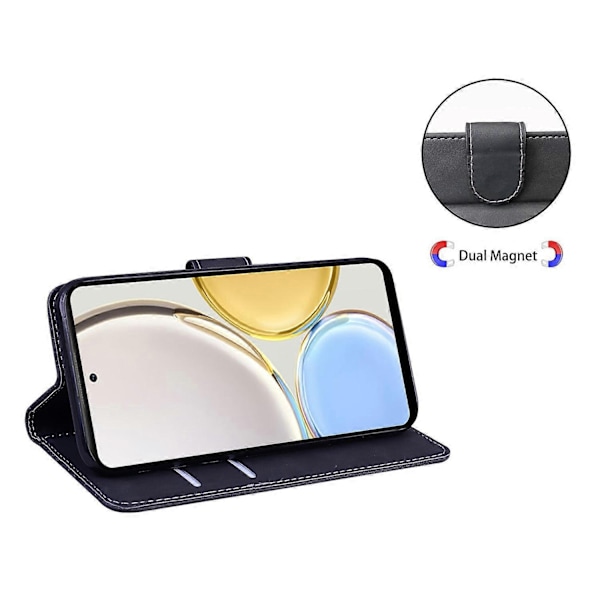 för Honor Magic 5 Lite 5G / X40 5G/X9a 5G Fjärilstryck Fullt Skydd Läder Plånbok Ställ Telefonfodral-Xin Black