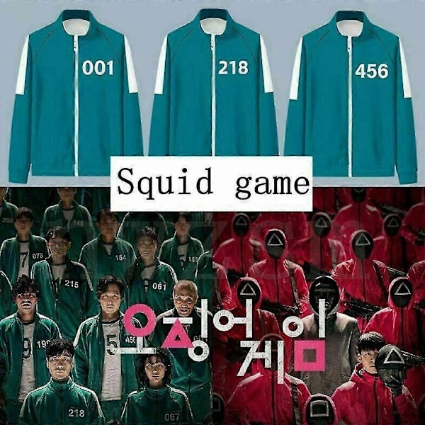 Unisex Squid Game Sportsdrakt 001 456 218 067 Herre- og damekostyme for rollespill - Xin No.218 S