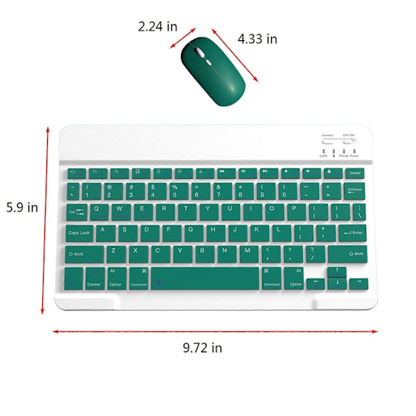 Bluetooth-näppäimistö ja -hiiri, kannettava BT langaton näppäimistö ja hiiri Android PC -tabletille - Xin GN