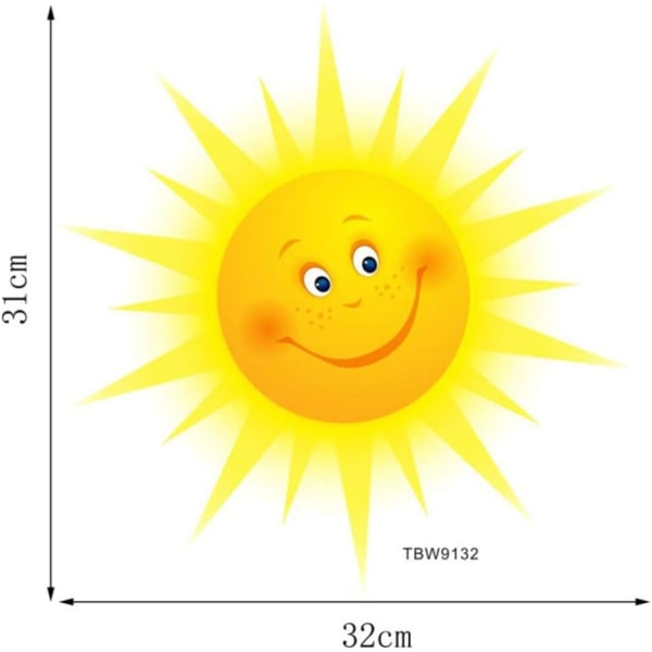 Sarjakuva-aurinkoseinätarra, koristeellinen taide seinätarra, koriste-Xin