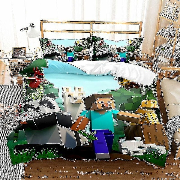Minecraft Serie Tre-delt Dynebetræk Sandet To-delt Sæt_h-xindaren C 135*200two-piecesuit