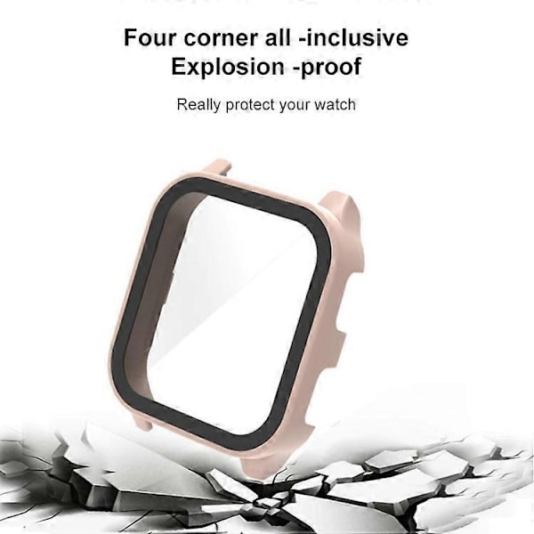 for Garmin Venu Sq2 PC + 9H Herdet Glass Integrert Beskyttende Klokkeveske-Xin Pine Green