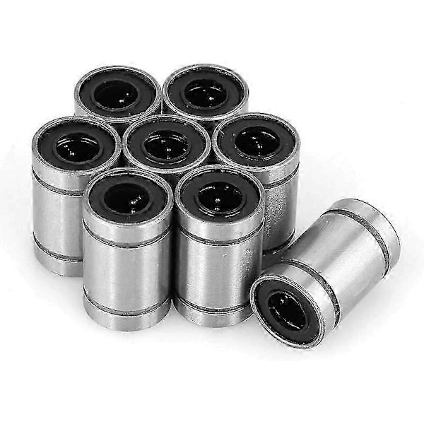8-pack LM6UU 6 mm linjära kullagerbussningar kompatibla med 3D-skrivare CNC-delar, tillverkade av högkvalitativt stål kompatibelt med Low-xindaren