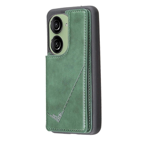 Kompatibel med Asus Zenfone 9 5G/Zenfone 10 5G Etui PU Læder+TPU Kortholder Støtteben Telefon Cover-xindaren Style A