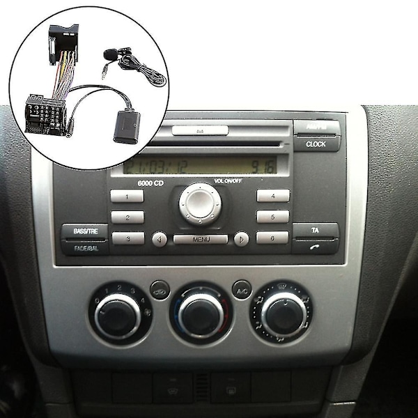 Auton Bluetooth 5.0 Aux-linjamikrofoni Handsfree-matkapuhelin Vapaapuheluadapteri 6000 Cd Ford-Xinille