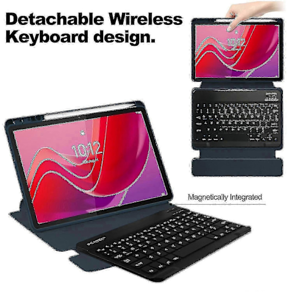 Lenovo Tab M11 (xiaoxin Pad 11 2024) suojakotelo PU + akryylinen tablettiteline suojakotelo Bluetooth-näppäimistöllä - Xin Dark blue Style D Lenovo Tab M11 (Xiaoxi