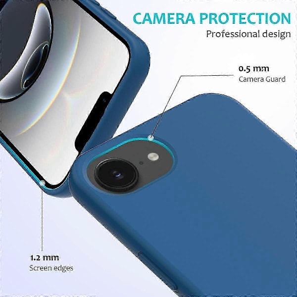 Yhteensopiva iPhone 16e -kotelon kanssa, pudotuksenkestävä nestemäinen silikoni pehmeällä vuorauksella varustettu takakuori - Vihreä-xindaren Blue