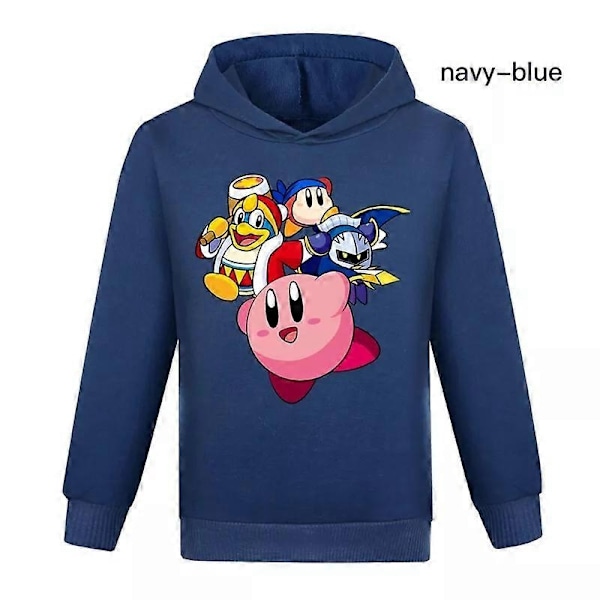 Ny Kirby Pojkar Flickor Casual Hoodie Barn Långärmad Tröja med huva Toppar Present-xindaren Navy Blue 3-4Years