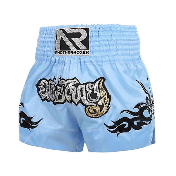 Bokseshorts for menn - Anti-friksjon Muay Thai Shorts - Xin Light Blue XS