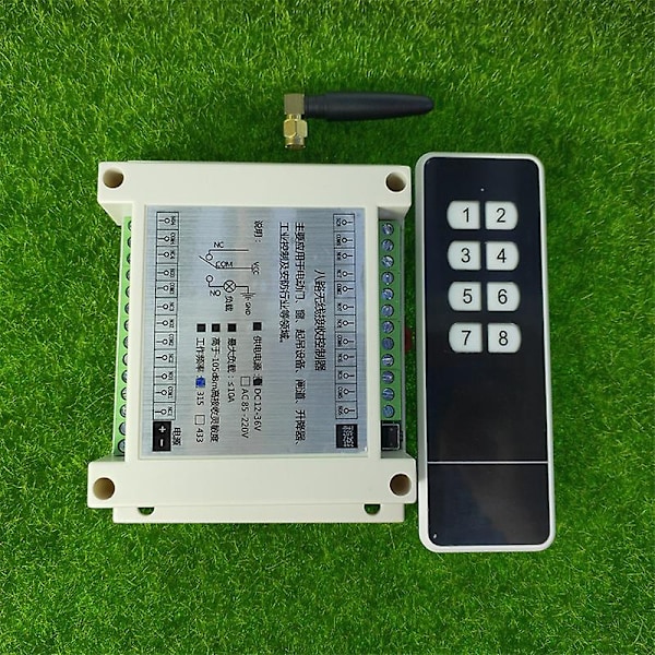 Kompatibel med DC 12V 24V 36V 8 Kanals RF Trådløs Fjernkontroll Bryter Fjernkontroll System 8ch 10A Relé Mottaker +8 Knapp Sender-xindaren C
