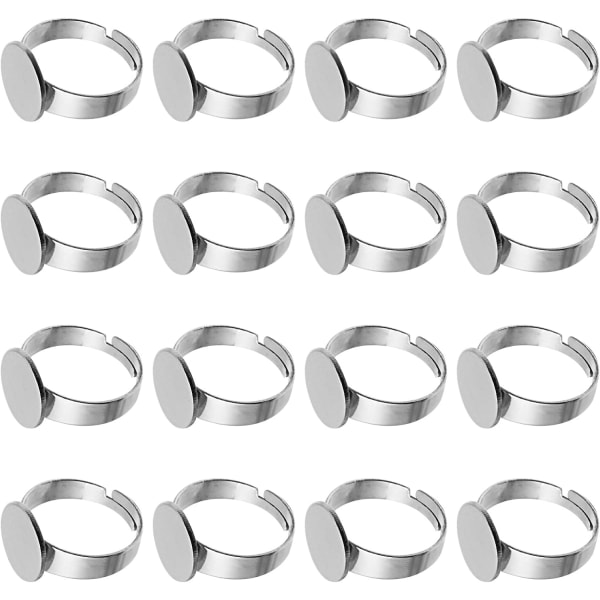 20 st ringämnen justerbara fingerringar runda rostfritt stål gör-det-själv smycketillverkningsmaterial-Xin