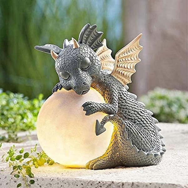 Drage|statue|have|figur|solcelle|drevet|led|li-xindaren