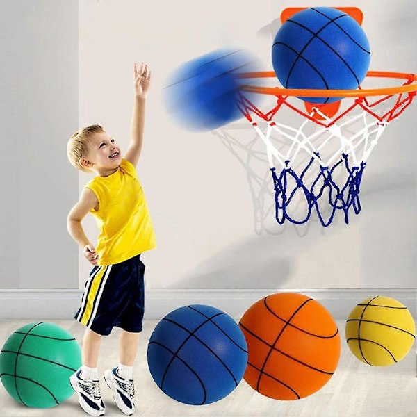 The Handleshh Silents Basketball Bærbar Blød Hoppebold til Indendørs Aktiviteter - xindaren Yellow 24cm