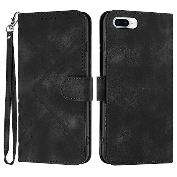 Etui Kompatibelt med iPhone 8 Plus / iPhone 7 Plus Cover Magnetisk Flip Wallet Læder Kompatibelt med iPhone 8 Plus / iPhone 7 Plus Cover-xindaren Black