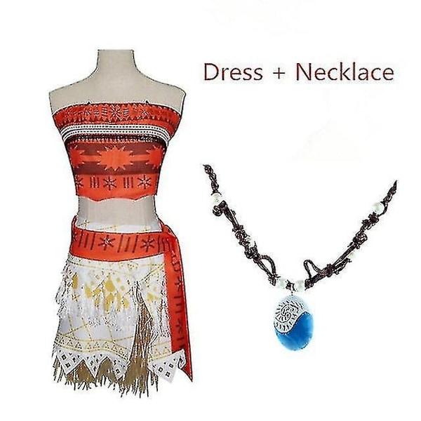 Voksne Børn Prinsesse Waina Moana Kostume Kjole Halskæde Paryk Piger Halloween Fest Moana Kjole Kostume Cosplay-Xin 6t