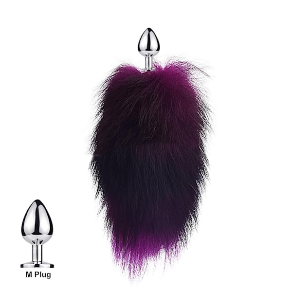Svansplugg Rävsvans Katt Små Rekvisita Äkta Hår Liten Svans Avtagbar Hundleksak Sp-Xin Purple M
